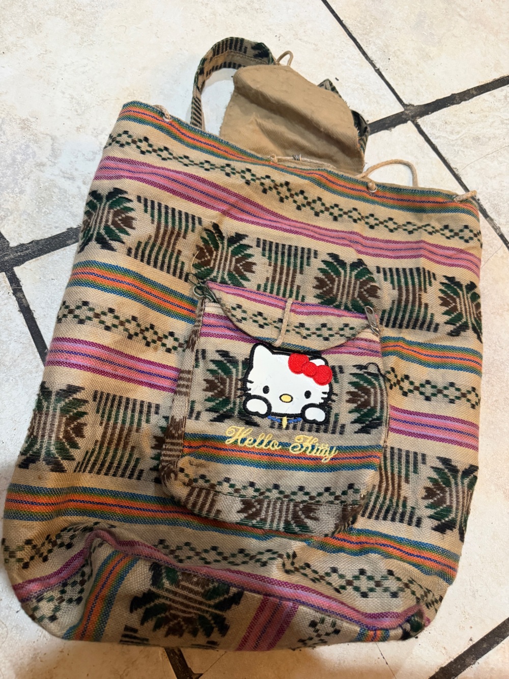 Hello Kitty Canvas Backpack from Cancun Mexico